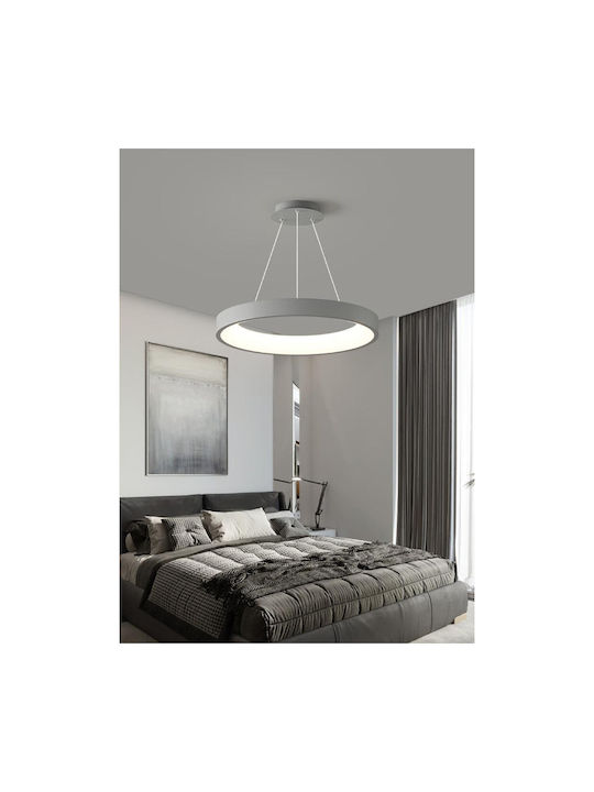 ArkoLight Κρεμαστό Φωτιστικό Γκρι LED με Ρυθμιζόμενο Λευκό Φως 50x50εκ.