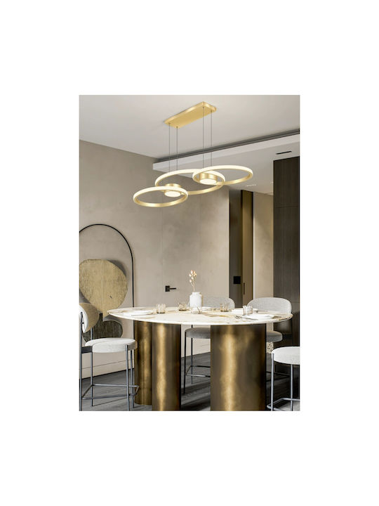 ArkoLight Κρεμαστό Φωτιστικό Χρυσό LED με Ρυθμιζόμενο Λευκό Φως 88εκ.