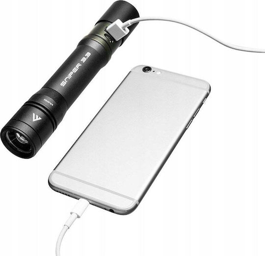 Greenie Rechargeable Flashlight LED with Maximum Brightness 1000lm