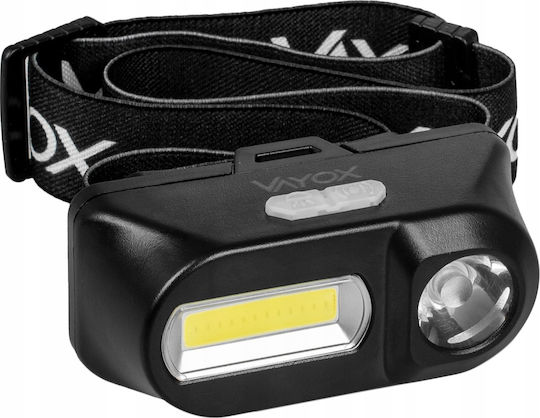 Vayox Stirnlampe LED mit maximaler Helligkeit 250lm Schwarz