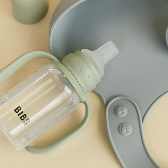 Bibs Educational Sippy Cup Silicone with Handles Green for 6m+m+ 150ml