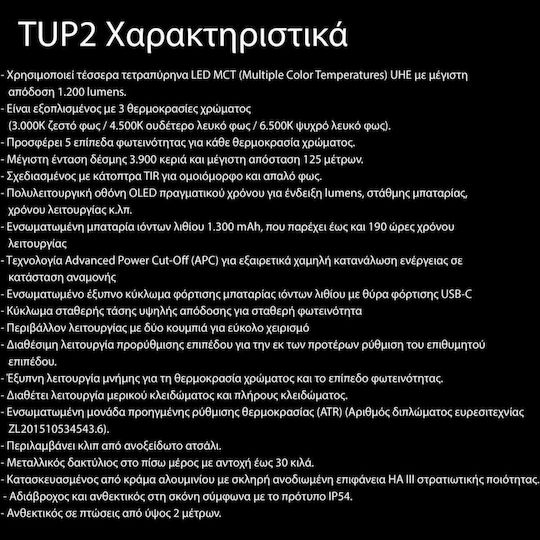 NiteCore Φακός Μπρελόκ LED με Μέγιστη Φωτεινότητα 1200lm Tup2