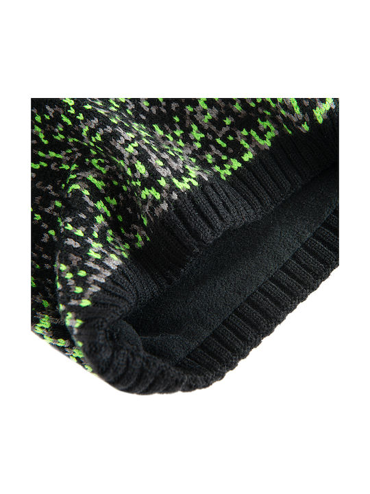 Kids Beanie Set Knitted Black