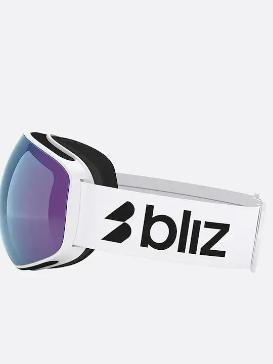 Adult Ski & Snowboard Goggles White with Brown Lens