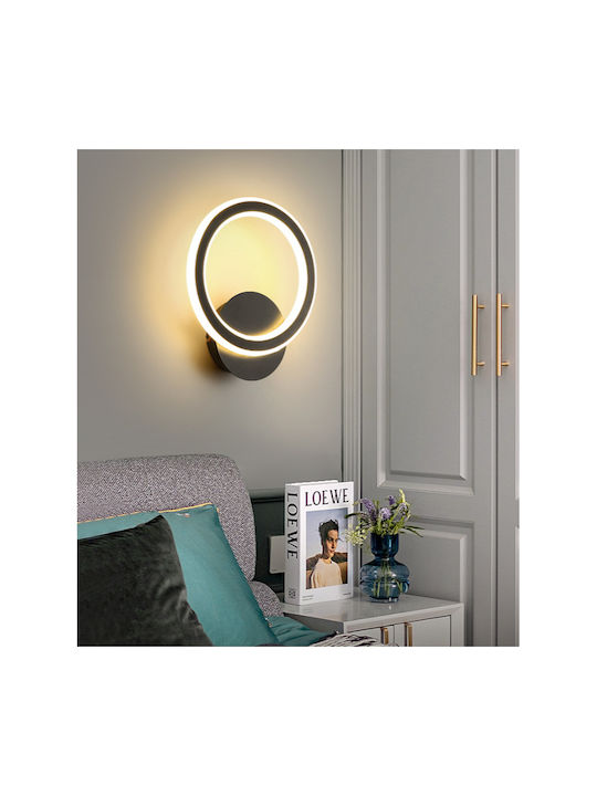 ArkoLight Leuchte Wand mit Integrierter LED und Neutralweißes Licht Schwarz 20cm