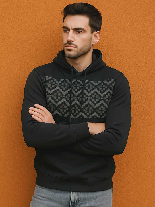 Sweatshirt with Hood Black, Grey