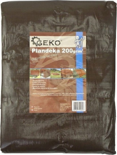 Geko Αδιάβροχος Μουσαμάς 200gr/m² 8x4μ. Βαρέως Τύπου Καφέ