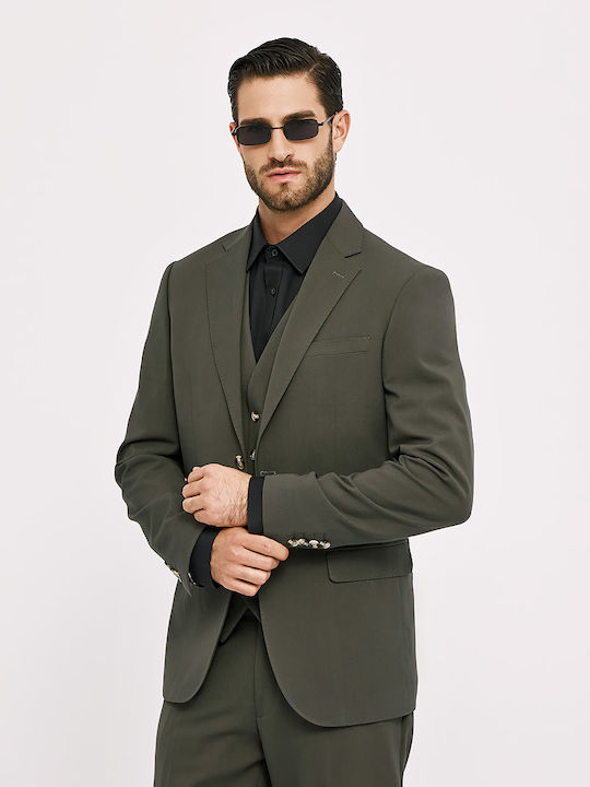 Men's Winter Suit Slim Fit Olive