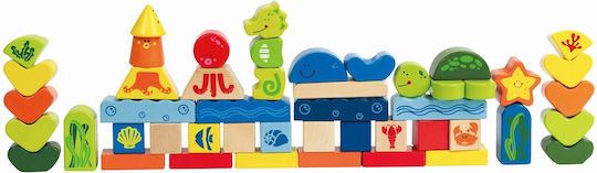 Hape Cuburi Marine Life Din Lemn Pentru 2+ Ani 48 Bucăți