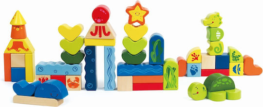Hape Cuburi Marine Life Din Lemn Pentru 2+ Ani 48 Bucăți