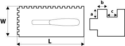 Topex Stainless Steel Spatula with Tooth 130x280mm Spatula Inox Serrated 280x130mm with Plastic Handle 13A288