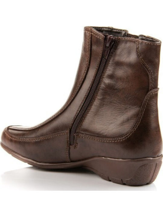 Leder Stiefeletten Damen Braun