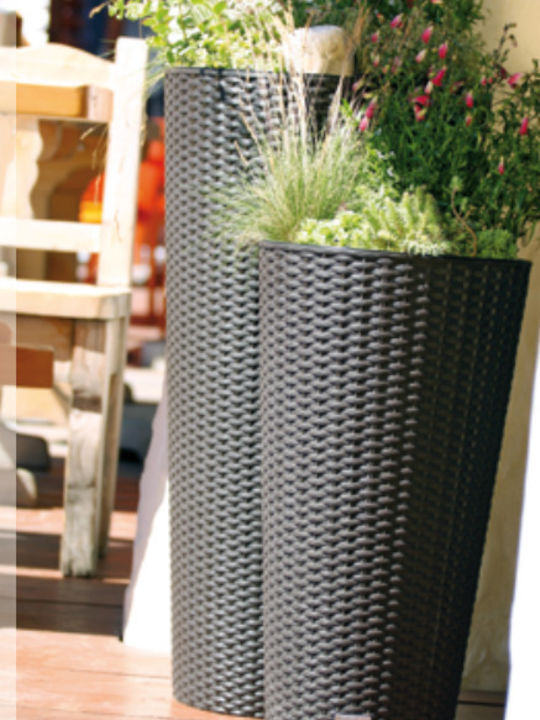 Prosperplast Rato Tubus DRTUS300 Κασπώ Rattan Γκρι με Βάση 30x30x57.2εκ.