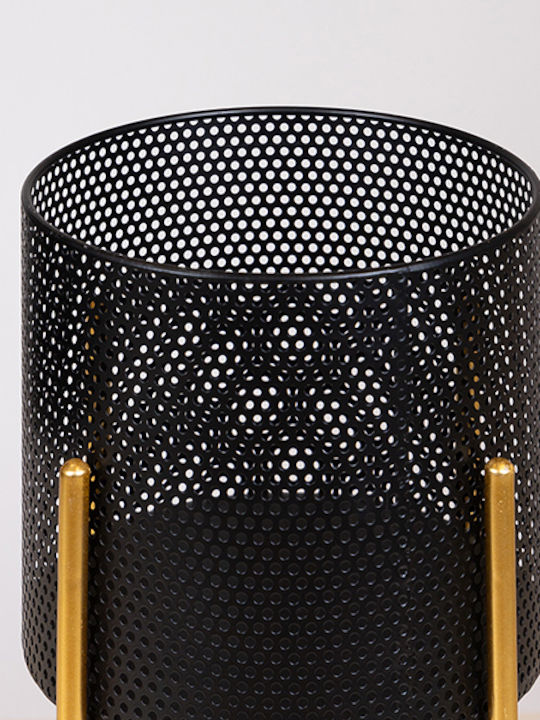 Κασπώ Μεταλλικό Μαύρο με Βάση 29x29x60εκ.