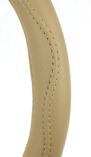 Gmax Auto-Lenkradabdeckung mit Durchmesser 38cm Leder Beige mit Beige Naht