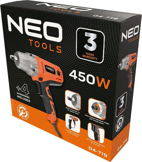 Neo Tools 04-719 Μπουλονόκλειδο Ρεύματος 450W με Υποδοχή 1/2"