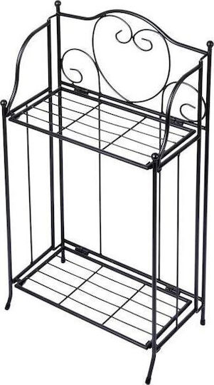 Blumentopf-Regal Metall Schwarz 34cmx18cmx65cmcm.