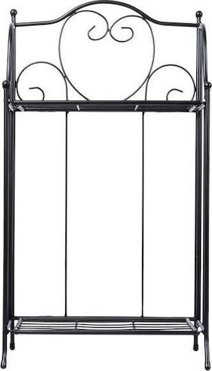 Blumentopf-Regal Metall Schwarz 34cmx18cmx65cmcm.