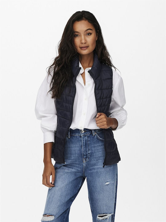 Women's Short Puffer Jacket for Winter Blue