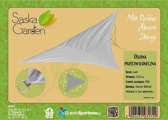 Saska Garden Triunghi Umbrela Sail Gri 2m