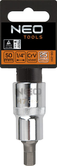 Neo Tools Καρυδάκι με Μύτη Allen και Καρέ Υποδοχής 1/2'' Μέγεθος H19x55mm