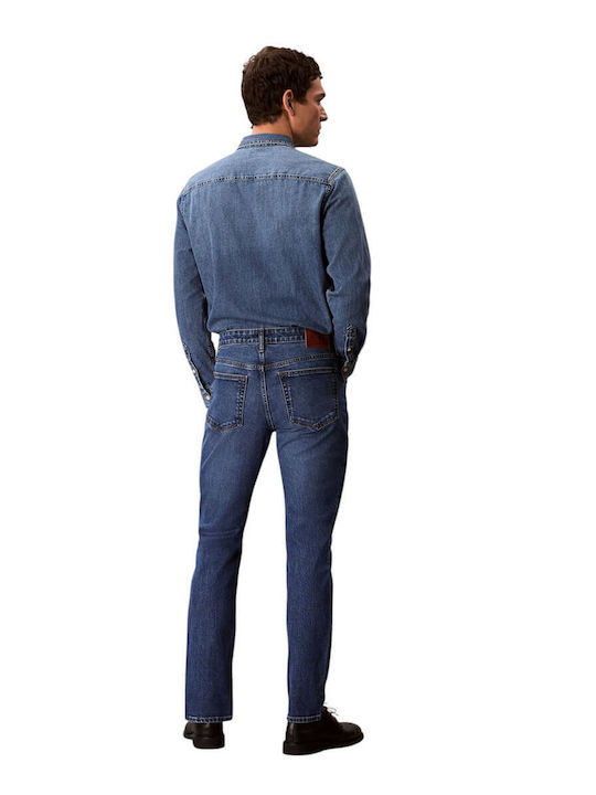 Men's Elastic Slim Tapered Fit Blue Jeans Pants