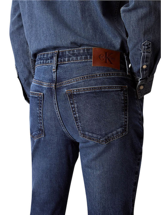 Men's Elastic Slim Tapered Fit Blue Jeans Pants