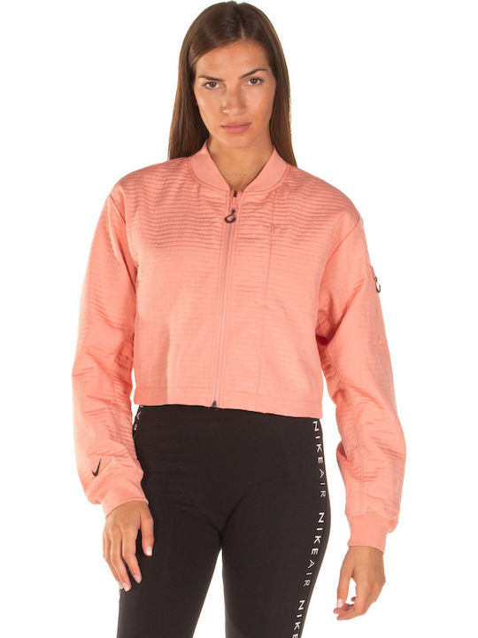Κοντό Γυναικείο Bomber Jacket Ροζ