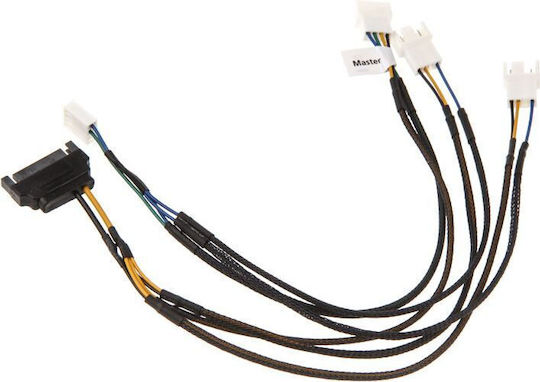 Akasa 15-изводен Sata - 4-пинов pwm Кабел 0.3м Многоцветен (AK-CBFA06-30)
