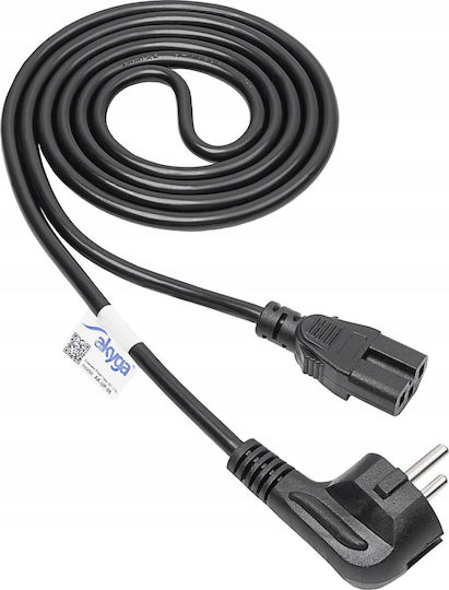 Akyga Schuko - IEC C15 Cable 1.8m Μαύρο AK-UP-08