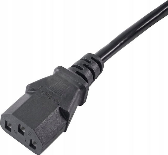 Akyga IEC C13 - IEC C14 Cable 1.8m Μαύρο AK-PC-03C