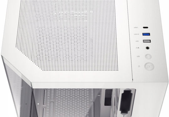 Krux Empero Gaming Midi Tower Κουτί Υπολογιστή με Πλαϊνό Παράθυρο και ARGB Φωτισμό Λευκό