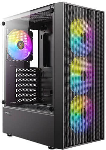 Antec AX27 RGB Gaming Midi Tower Κουτί Υπολογιστή με Πλαϊνό Παράθυρο Μαύρο
