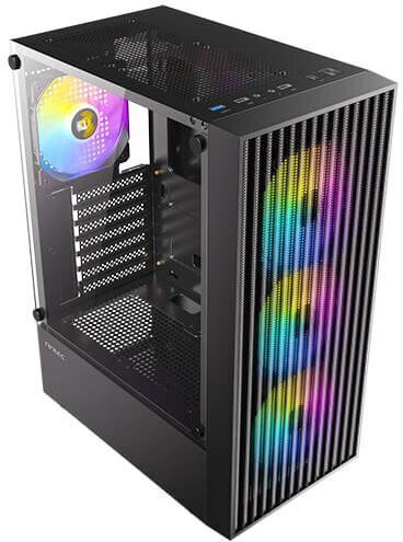 Antec AX27 RGB Gaming Midi Tower Κουτί Υπολογιστή με Πλαϊνό Παράθυρο Μαύρο
