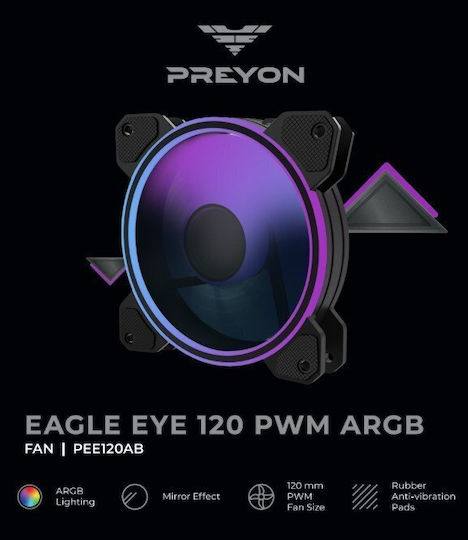 Preyon Eagle Eye Case Fan 120mm with ARGB Lighting 1pcs