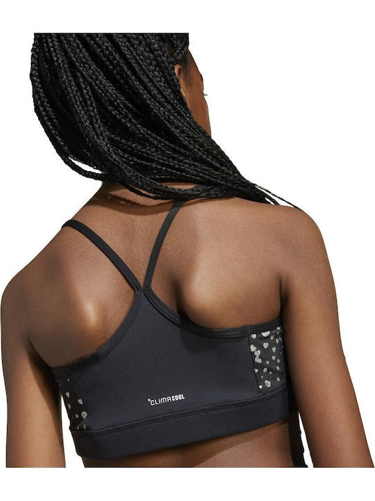 adidas Train Essentials Glam Print Bustieră pentru copii Negru