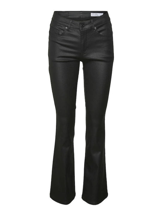 Damenjeans Schlaghose Mittelhohe Taille Black