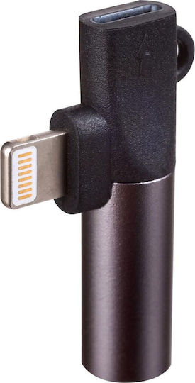Akyga Lightning Lightning 3.5mm Jack Adapter Abs Black