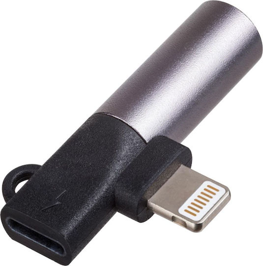 Akyga Lightning Lightning 3.5mm Jack Adapter Abs Black