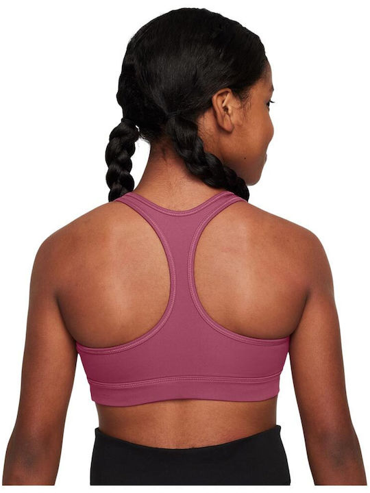 Nike Swoosh Παιδικό Μπουστάκι Dri-Fit Sweet Beet / White