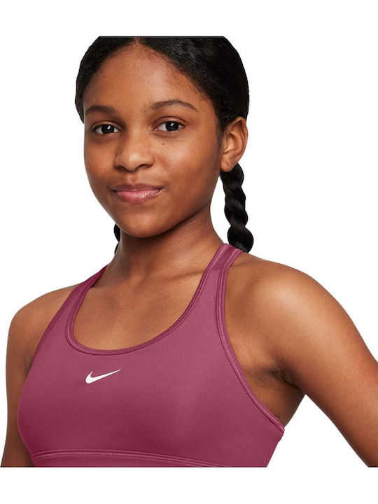 Nike Swoosh Παιδικό Μπουστάκι Dri-Fit Sweet Beet / White