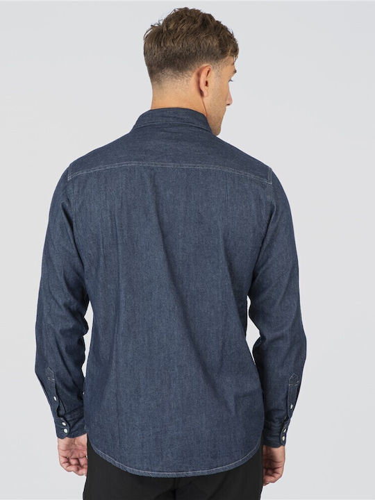 Plus Size Cu mânecă lungă Cămașă Denim