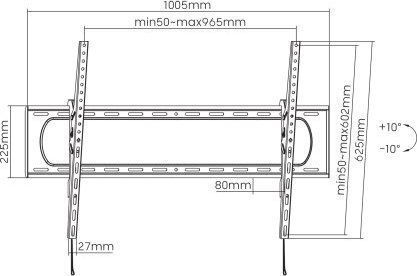 Manhattan Tv-wall Mount 461931 Βάση Τηλεόρασης Τοίχου έως 120"
