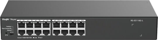 Ruijie RG-ES116G-L Unmanaged L2 Switch with 16 Gigabit (1Gbps) Ethernet Ports and 16 SFP Ports