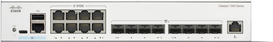 Cisco C1300-16XTS Managed L2 Switch με 8 Θύρες Gigabit (1Gbps) Ethernet και 8 SFP Θύρες