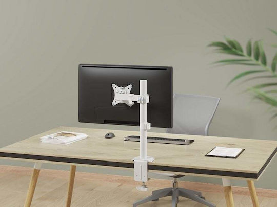 Equip Стойка Монитор до 32" с Рамо Бял (650166)