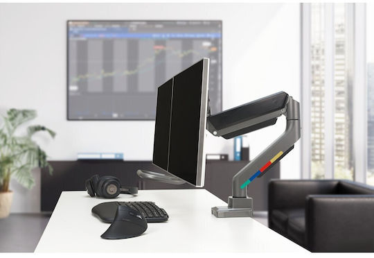 Kensington SmartFit Stand Desk Mounted for 2 Monitors up to 32" with Arm White