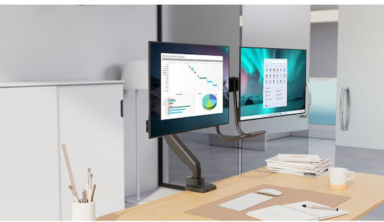 Kensington SmartFit Stand Desk Mounted for 2 Monitors up to 32" with Arm White