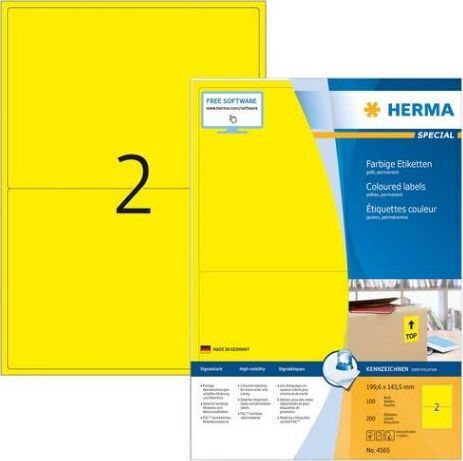 Herma Self-Adhesive Rectangular A4 Labels 199.6x143.5mm