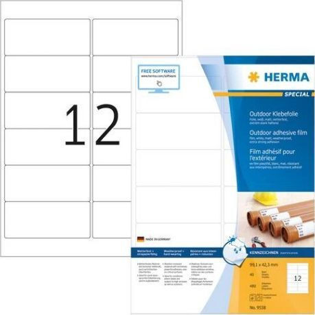 Herma 480 Αυτοκόλλητες Ετικέτες Α4 Ορθογώνιες 99.1x42.3mm